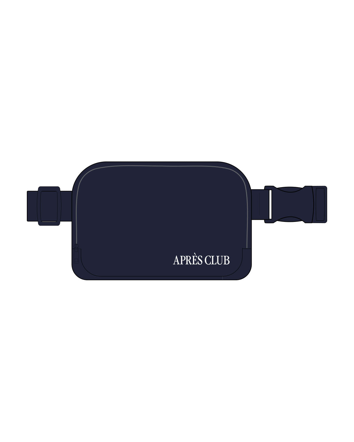 The Cross Body Bag - Navy - Lagree Tahoe - Bottom Left - Printed - White
