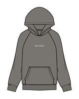 The Mens Hoodie - Washed Gray - Bean Head - Center Chest - Embroidered - Off White