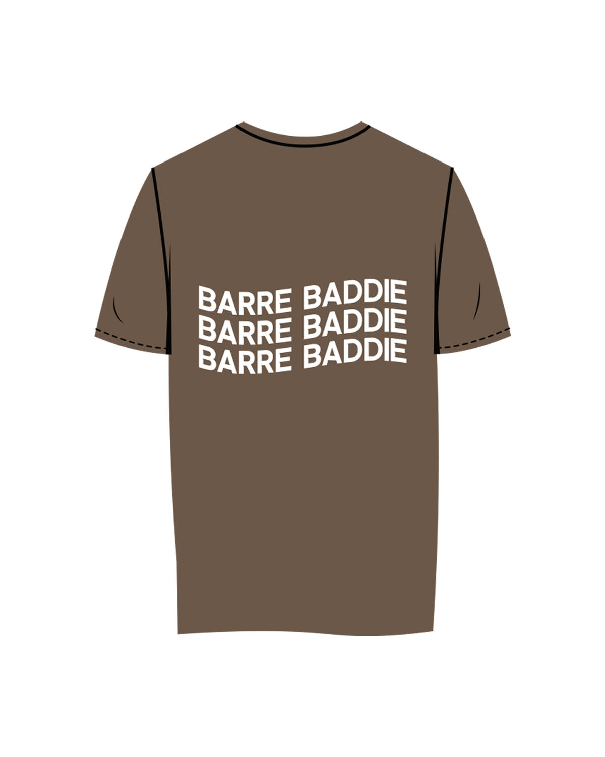The Womens Tee - Walnut - Karve - Center Chest & Center Back - Printed - White