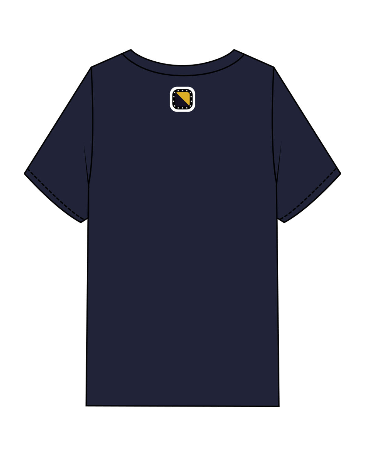 The Mens Heavyweight Tee - Navy - Odyssey Performance - Center Chest Stacked - Back Neckline - Printed - Full Color