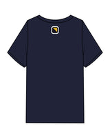 The Mens Heavyweight Tee - Navy - Odyssey Performance - Center Chest Stacked - Back Neckline - Printed - Full Color