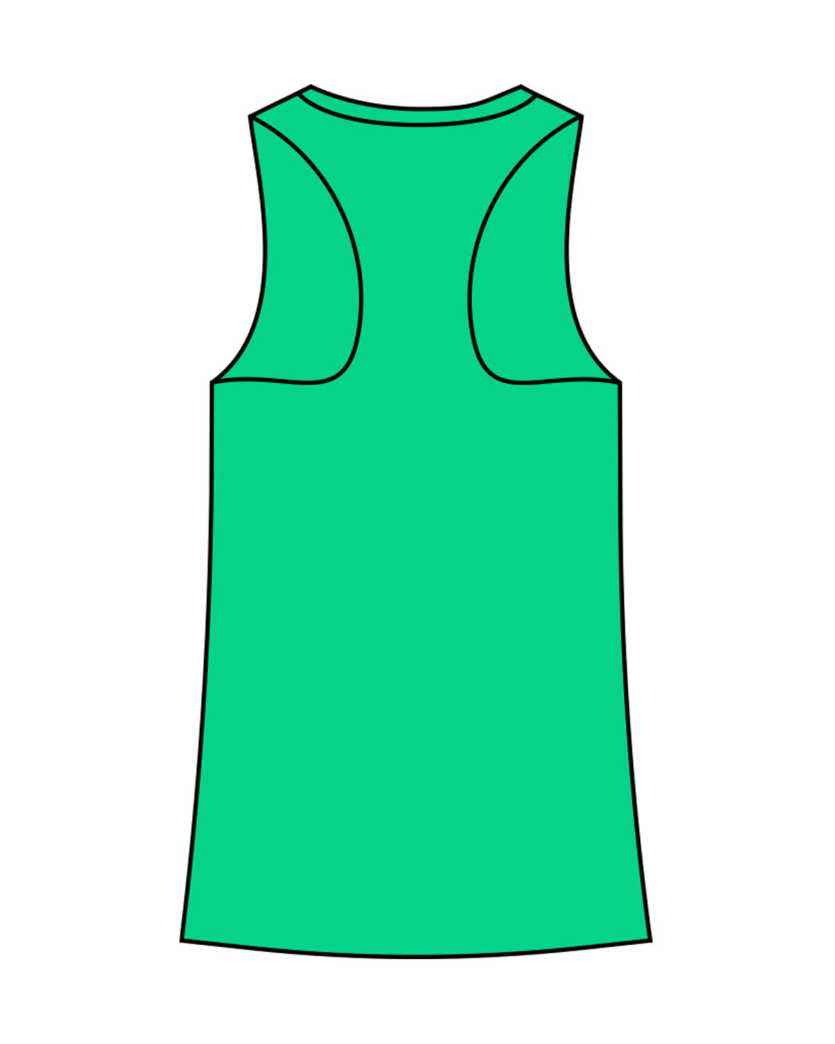 The Womens Full Length Tank - Apple - HiLo - Center Chest - Printed - White