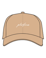 The Dad Hat - Khaki - PLATFORM - Center Crown - "Platform" Logo - Embroidered - White