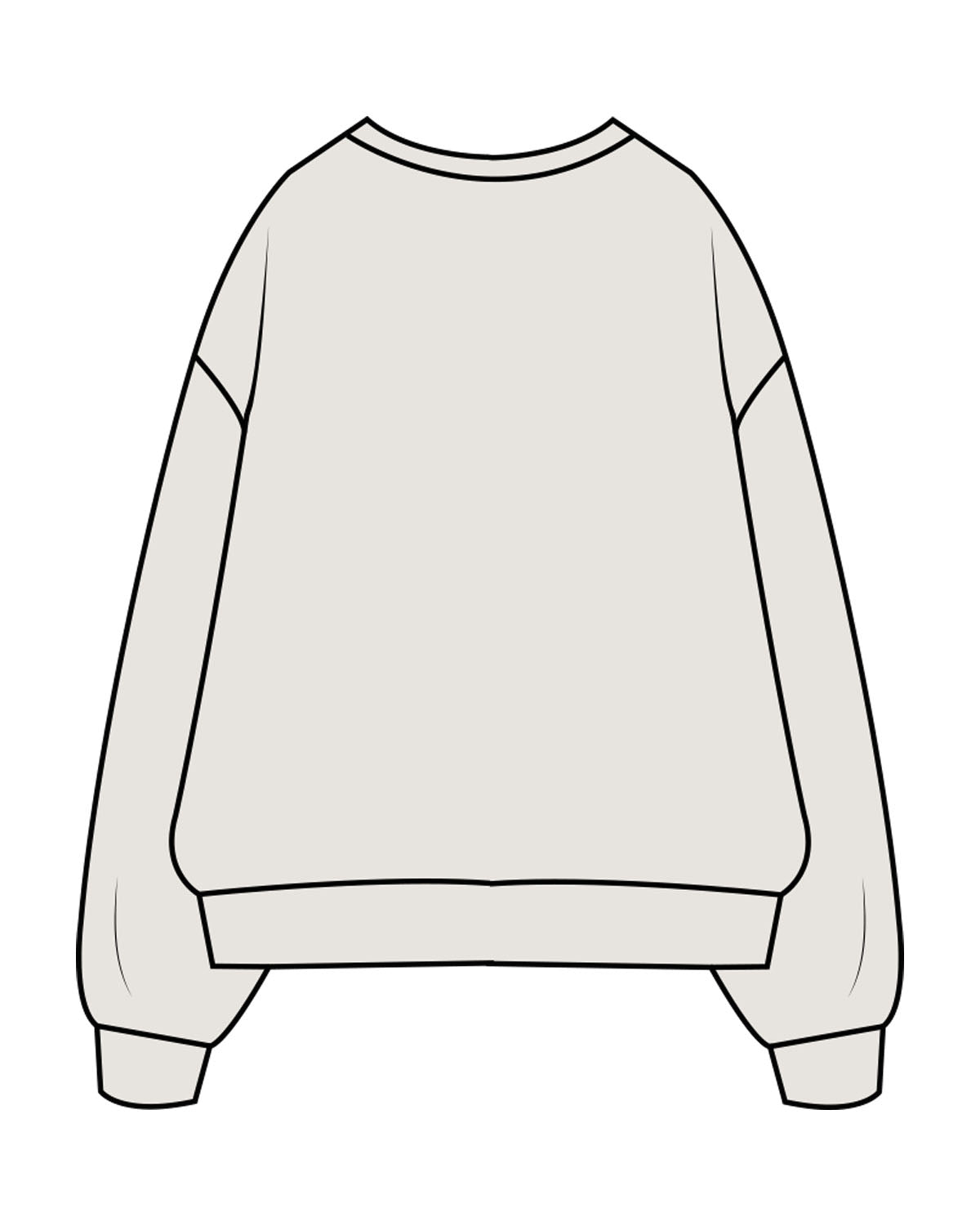 The Mens Crewneck - Washed Bone - Bean Head - Left Chest - Embroidered - Brown