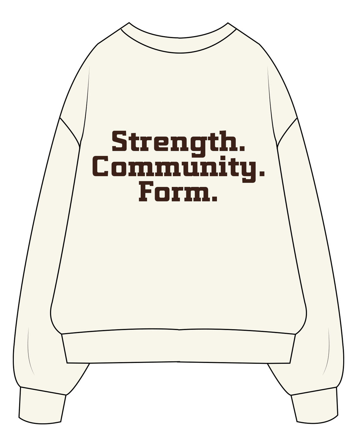 The Mens Heavyweight Crewneck - Off White - Lagree Fit Studio - Center Chest - Back Center - Printed - Espresso