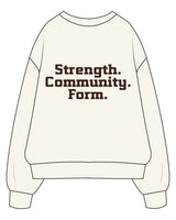 The Mens Heavyweight Crewneck - Off White - Lagree Fit Studio - Center Chest - Back Center - Printed - Espresso