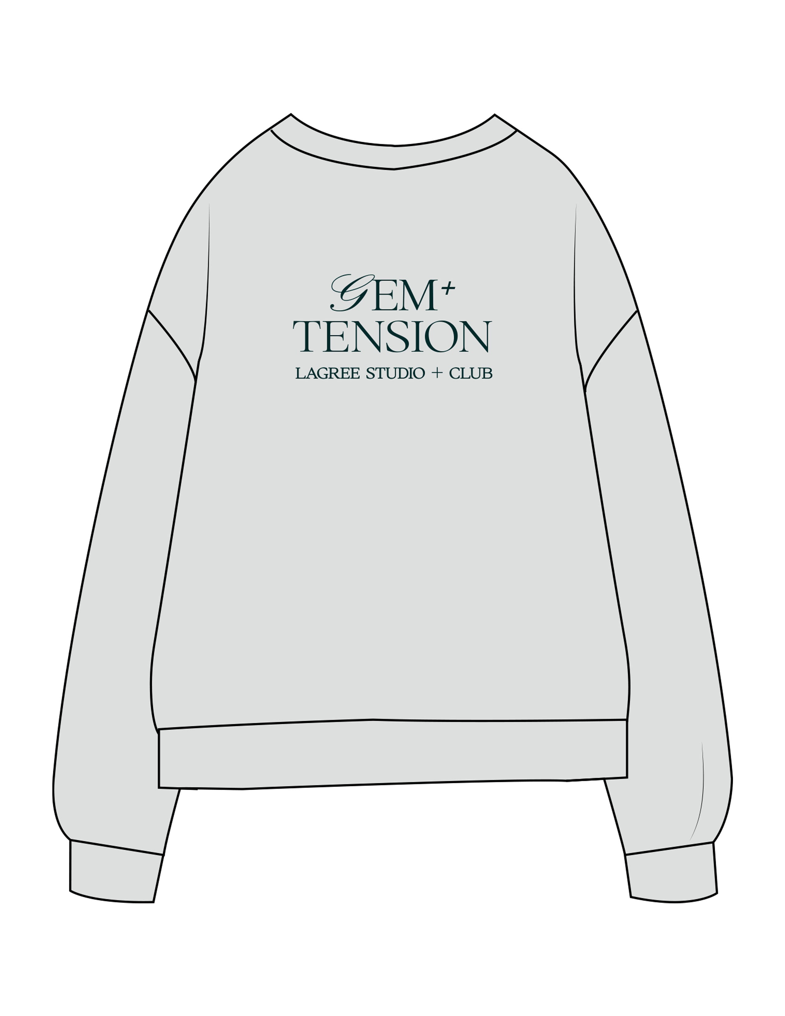 The Midweight Unisex Crewneck - Washed Sage - G+T - Left Chest Round & Back Stacked - Printed - Full Color