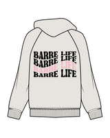 The Mens Hoodie - Washed Bone - Barre Life - Center Chest - Back Center - Printed - Full Color