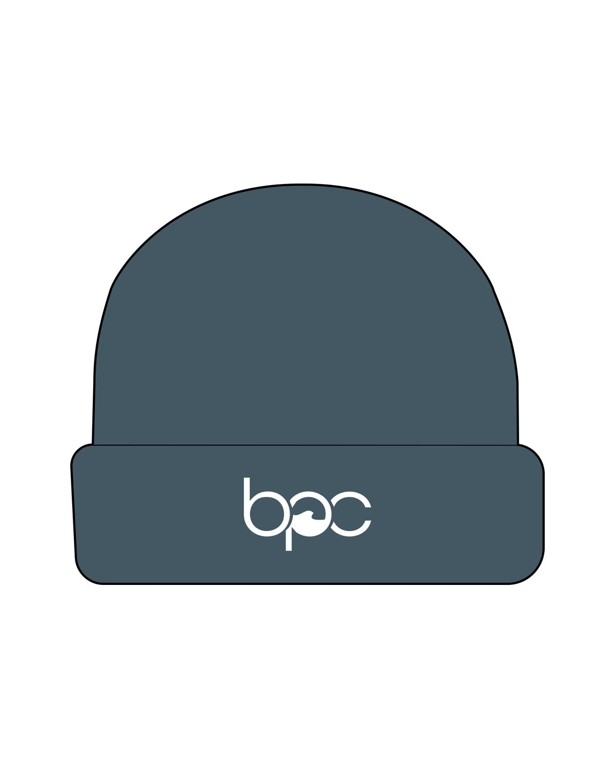 The Cable Knit Beanie - Petrol - Baxter Pacific - Center Fold - Embroidered - White