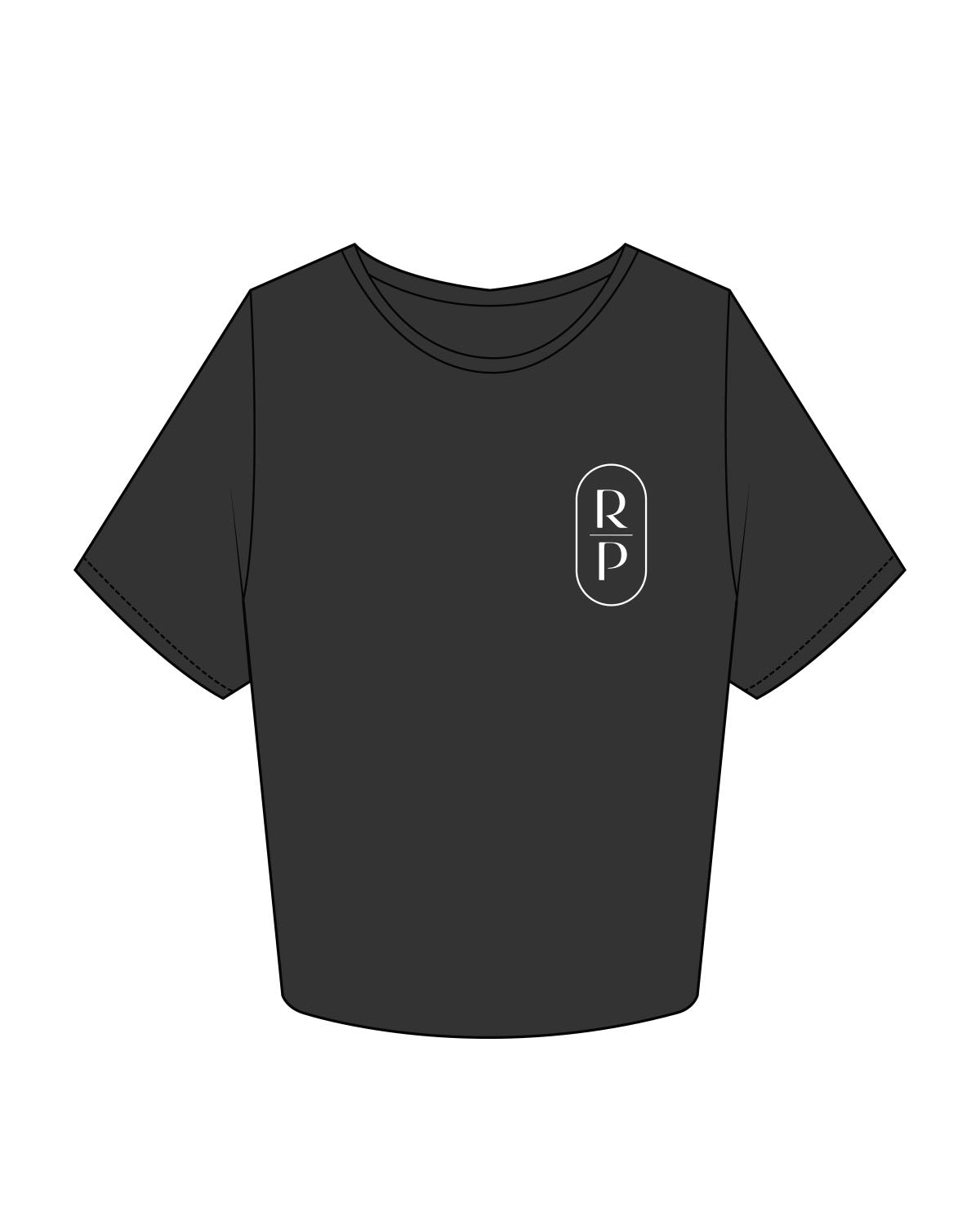 The Crop Tee - Washed Black - Reforming Pilates - Left Chest & Back Neckline - White