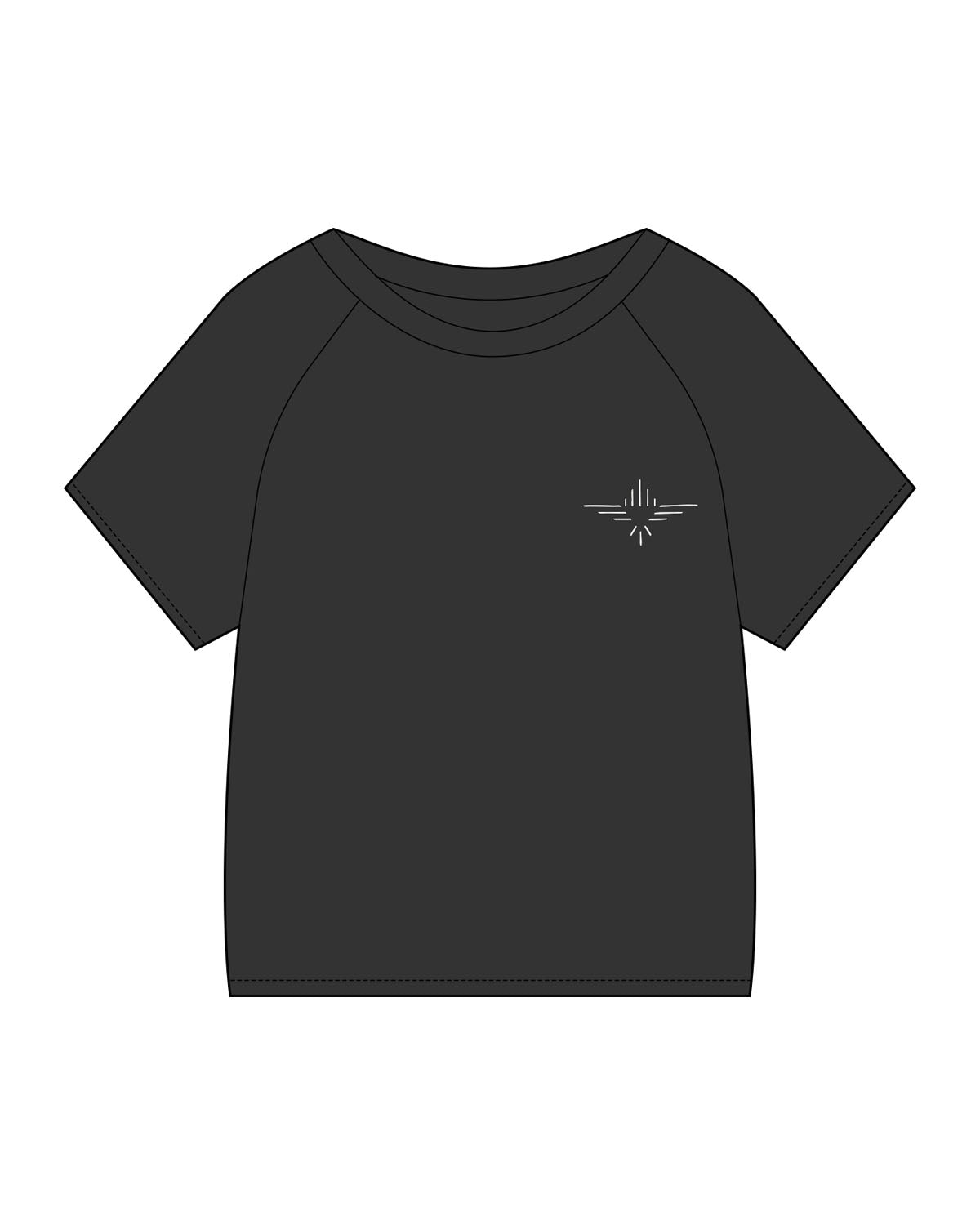 The Kids Heavyweight Tee - Washed Black - FadeFarm - Left Chest & Back Illustration  - Printed - Full Color