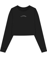 The Crop Long Sleeve - Black - Studio Lagree - Center Chest - Arch - Printed - White