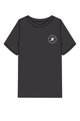 The Mens Heavyweight Tee - Washed Charcoal - Football Common - Left Chest Round - Printed - Ivory