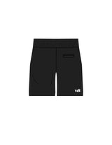 The Mens Swim Short - Black - NSpiers - Back Right Leg - Printed - White