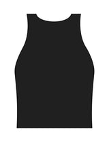 The Womens Active Crop Tank - Black - Sculpted By Lagree - Center Chest - Printed - White