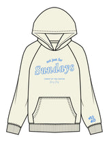 The Mens Hoodie - Butter - Plum Creek Church - Center Chest Stacked & Left Wrist - Printed - Full Color
