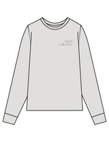 The Unisex Midweight Long Sleeve - Light Gray - Facial Collective - Left Chest Stacked - Printed - Gray
