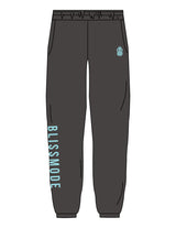 The Mens Sweatpants - Washed Black - BLISSMODE FITNESS - Left & Right Leg - Printed - Blue