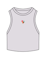 The Ribbed Crop Tank - Orchid - Stowe Sweets - Center Chest - Embroidered - Full Color