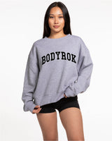 The Womens Crewneck - Heather - BODYROK Employee - Center Chest - Full Color
