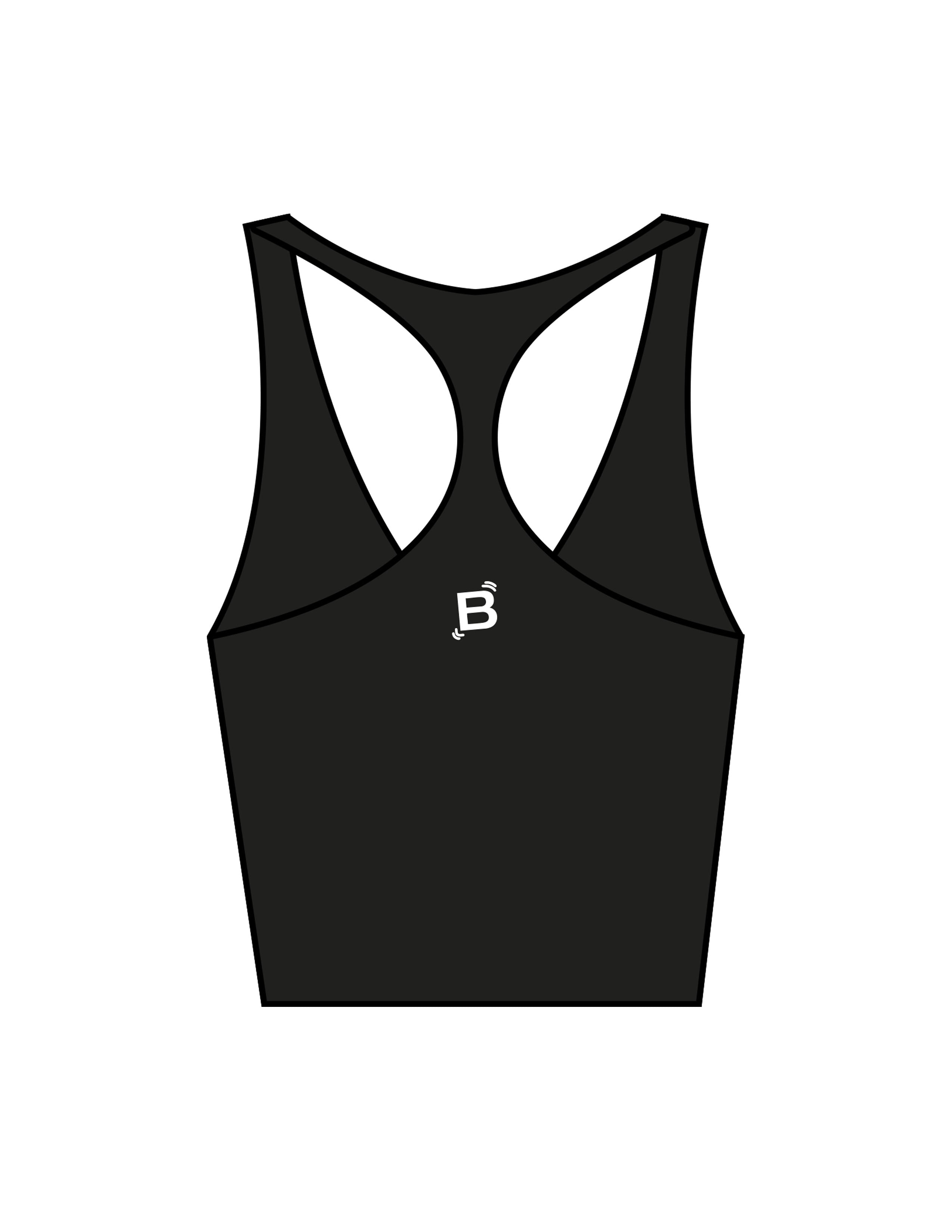 The Racer Tank - Black - Tremble - Center Back - Printed - White