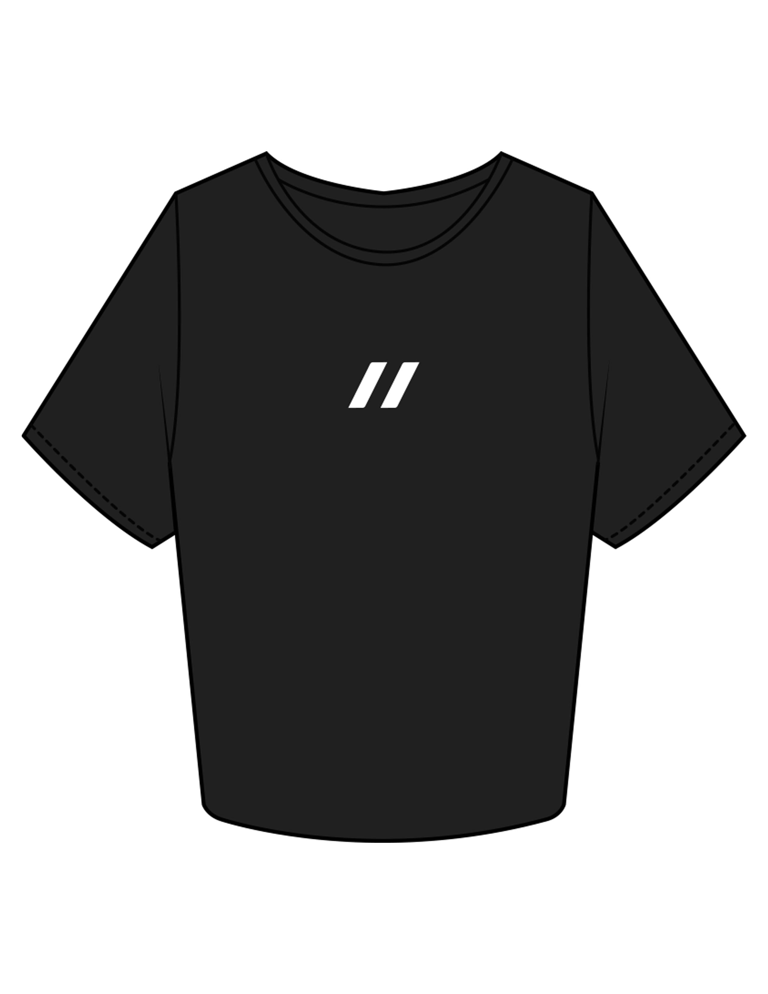 The Crop Tee - Black - HUSTL Athletic Club - Chest Icon - Printed - White