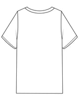 The Womens Heavyweight Tee - White - Higher Ground - Center Chest Stacked & Right Sleeve - Printed - Black