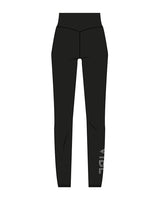 The Basic Legging - Black - Vibe Hot Yoga & Pilates- Right Bottom Leg - Printed - White