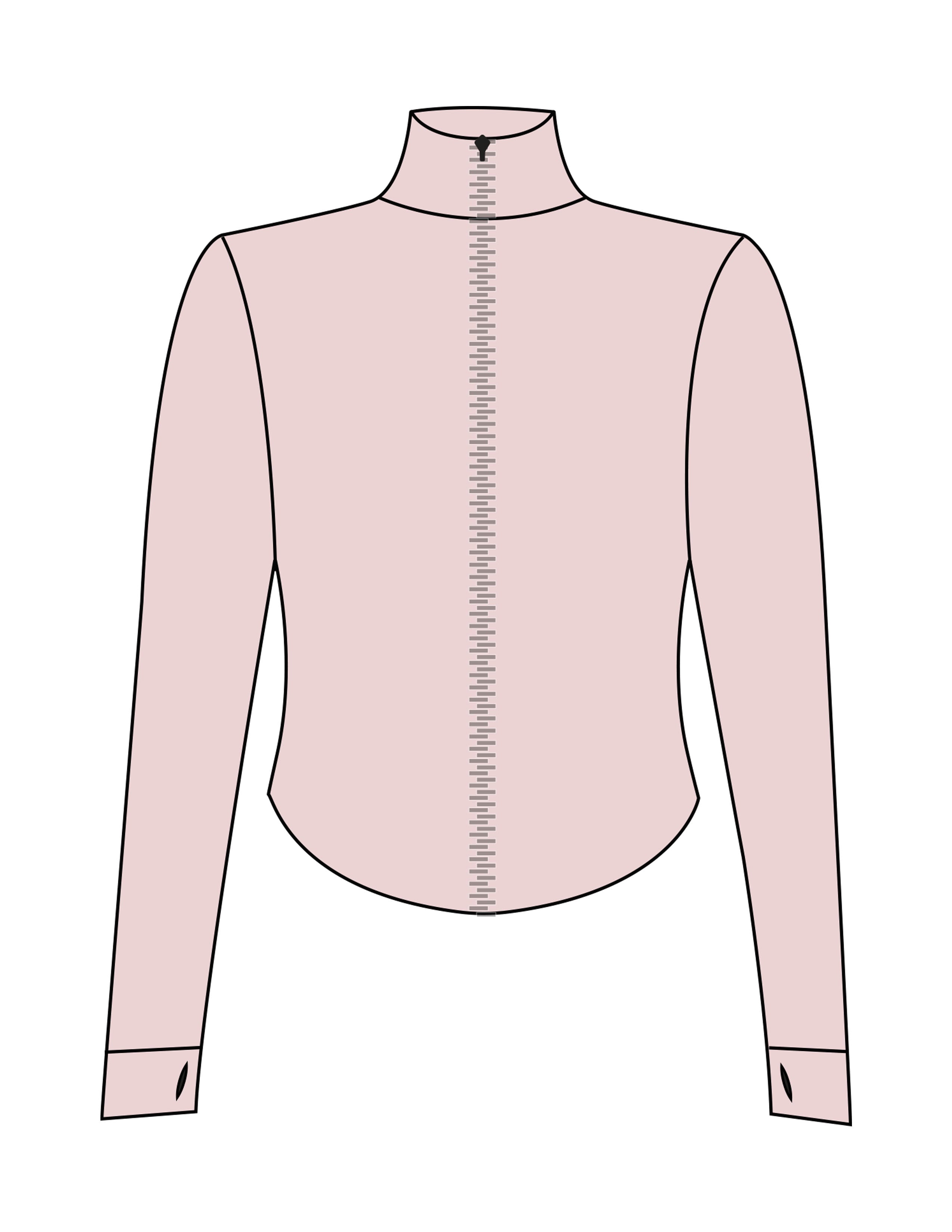 The 3/4 Crop Zip Jacket - Pink - Soul Yoga - Back Neckline - Printed - Black