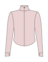 The 3/4 Crop Zip Jacket - Pink - Soul Yoga - Back Neckline - Printed - Black