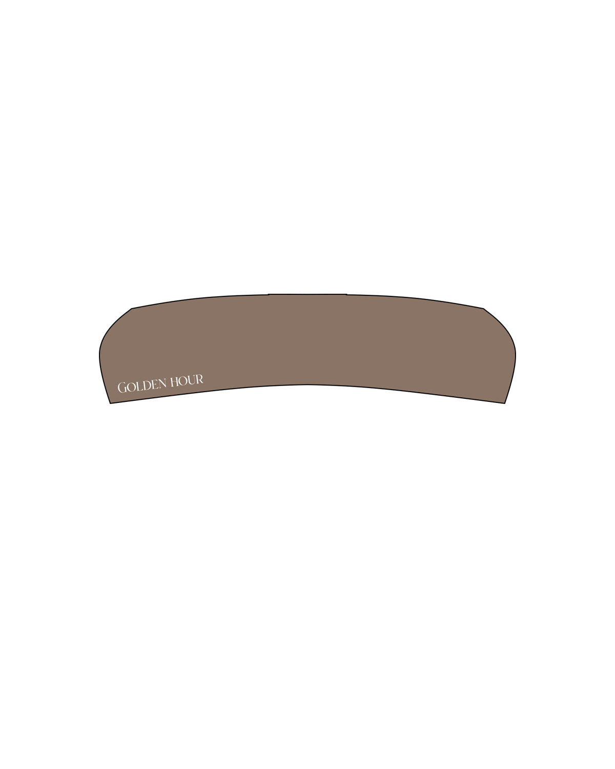 The Headband - Khaki - Golden Hour Pilates - Right Temple - "Golden Hour" Logo - Printed - White