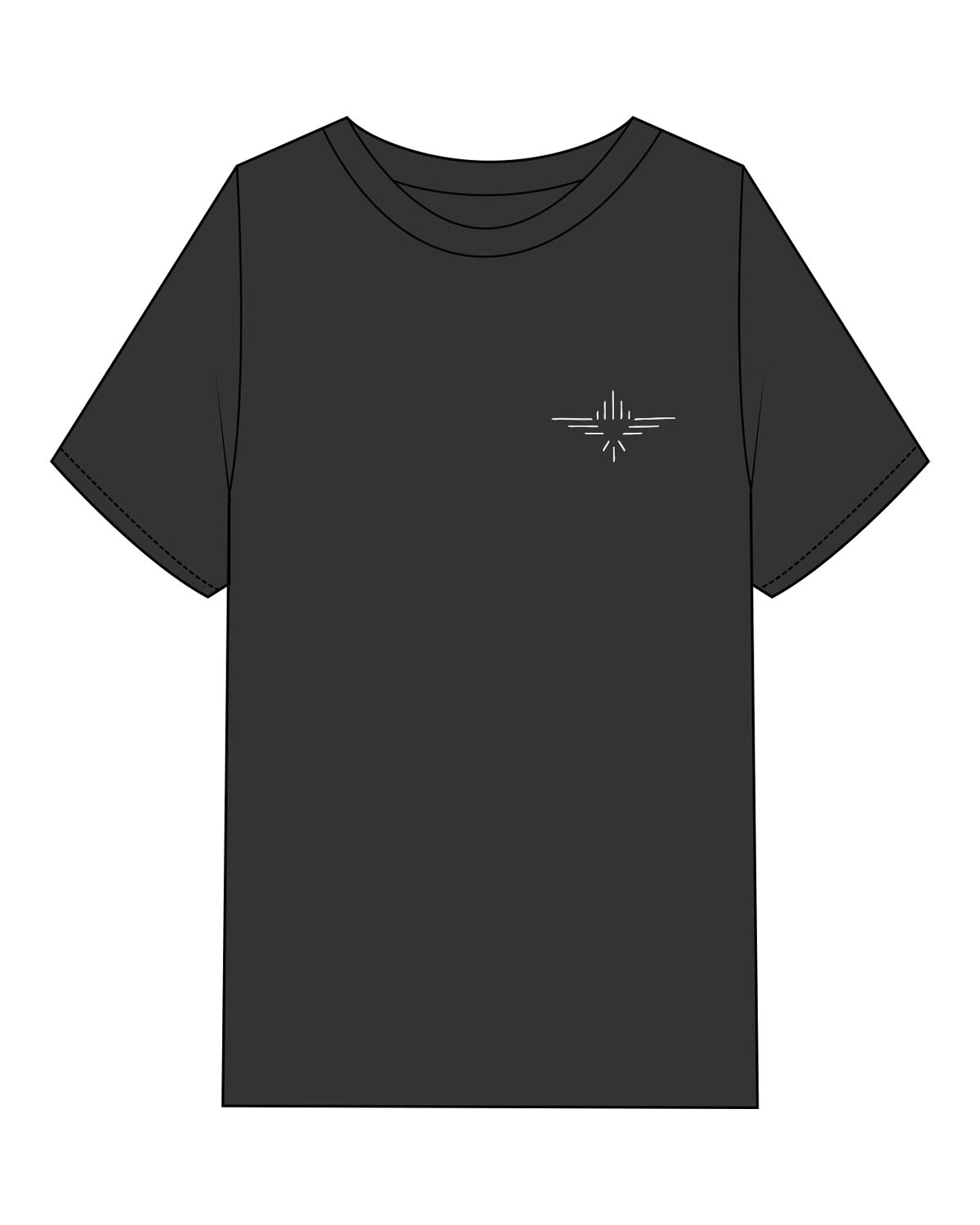 The Mens Heavyweight Tee - Washed Black - FadeFarm - Left Chest & Back Full Illustration - Printed - Full Color