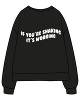 The Recycled Unisex Crewneck - Black - MegaBarre - Center Chest & Back Wavy "SHAKING" - Printed - Full Color