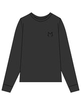 The Mens Heavyweight Long Sleeve - Washed Black - MegaCorps - Left Chest & Back Stacked - Printed - Black