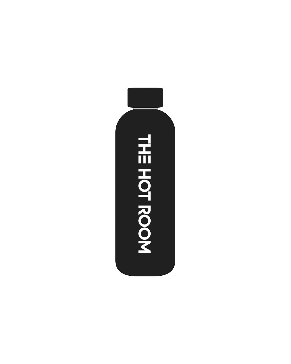 The Water Bottle - Black - The Hot Room - Center Vertical - Printed - Tone on Tone
