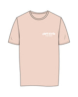 The Womens Tee - Pale Pink - Cafe Elysa - Left Chest & Center Back - White