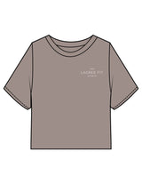 The Heavyweight Crop Tee - Washed Gray - Lagree Fit Studio - Left Chest & Back Stacked - Printed - Bone