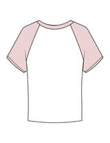 The Micro Rib Baby Tee - White / Pink - Golden Hour - Center Chest Stacked - Printed - Baby Pink