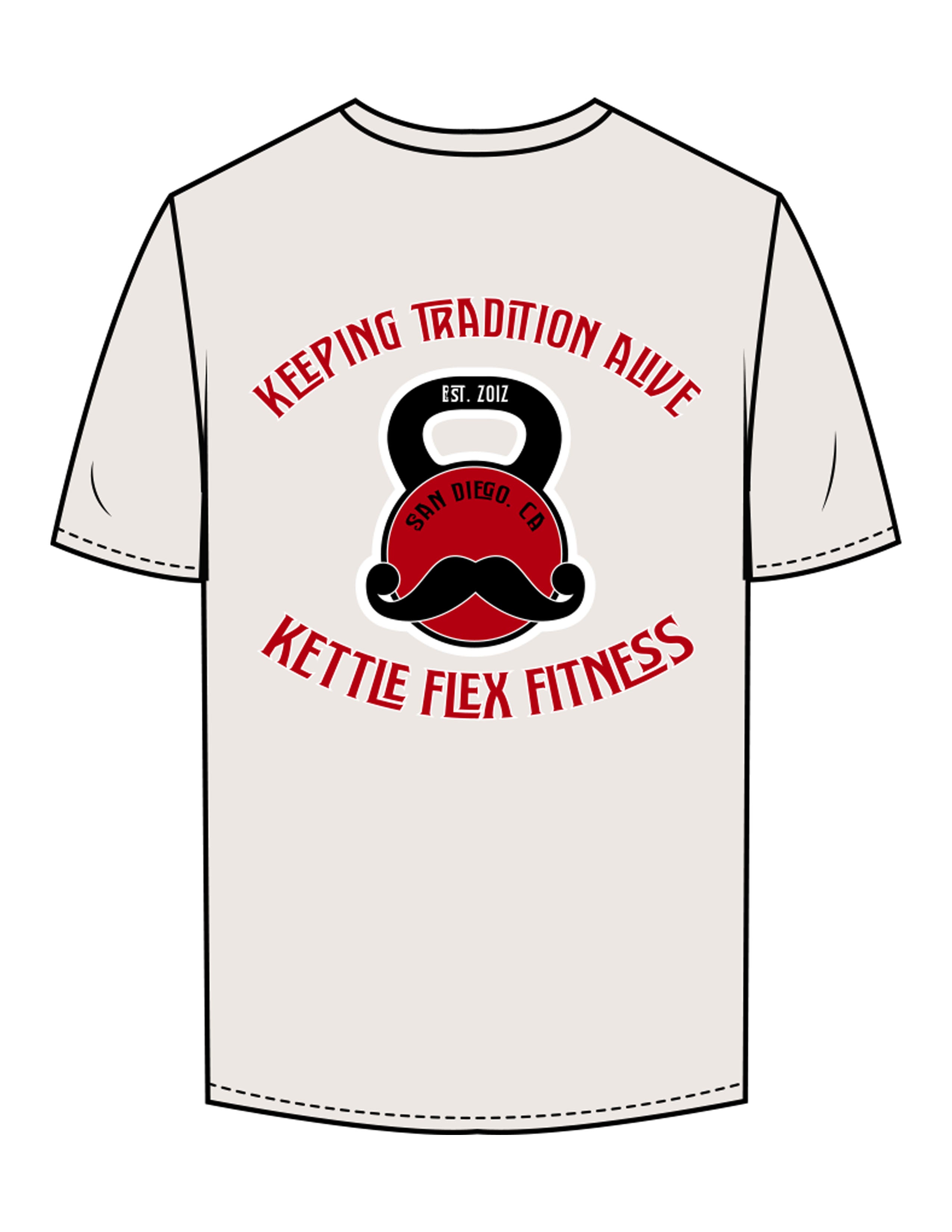 The Mens Tee - Bone - KettleFlex - Center Chest & Back Stacked - Printed - Full Color