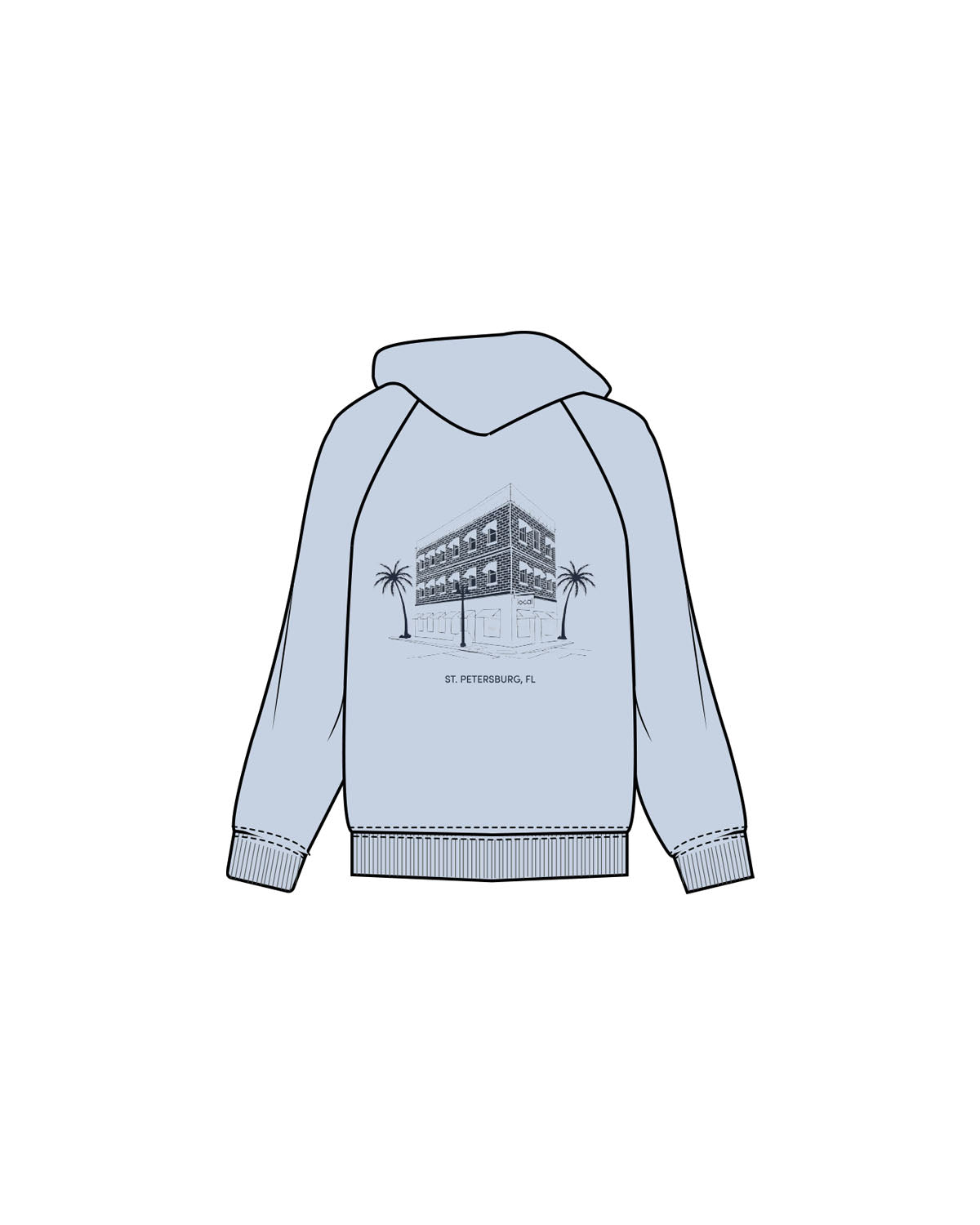 The Mens Hoodie - Powder - Local Lagree - Center Chest & Center Back Stacked - Printed - Full Color