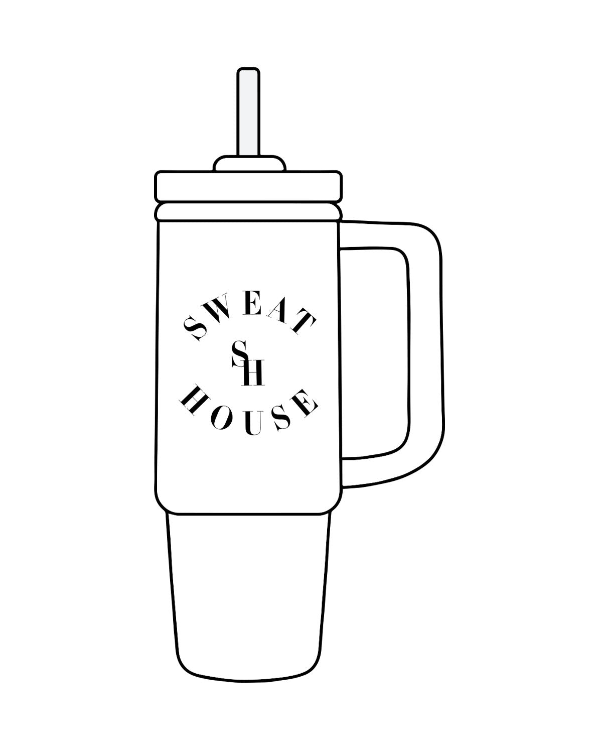The Tumbler Cup - White - Sweathouse - Center Round - Black
