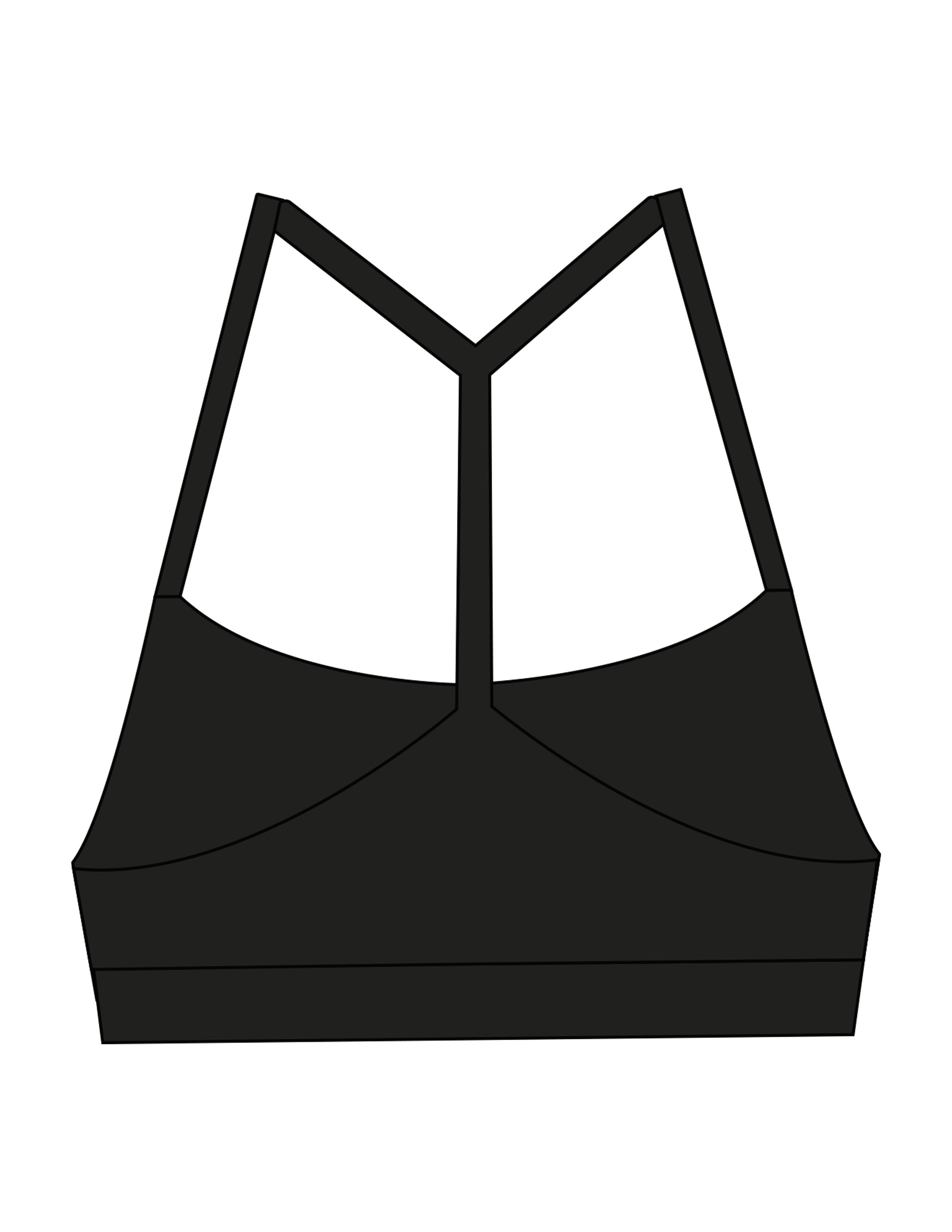 The Basic Bra - Black - Pineda Fitness LLC - Center Chest - Printed - Full Color