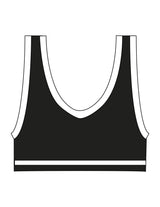 The Piped Bra - Black - Sweatshack - Center Chest - Printed - Blue