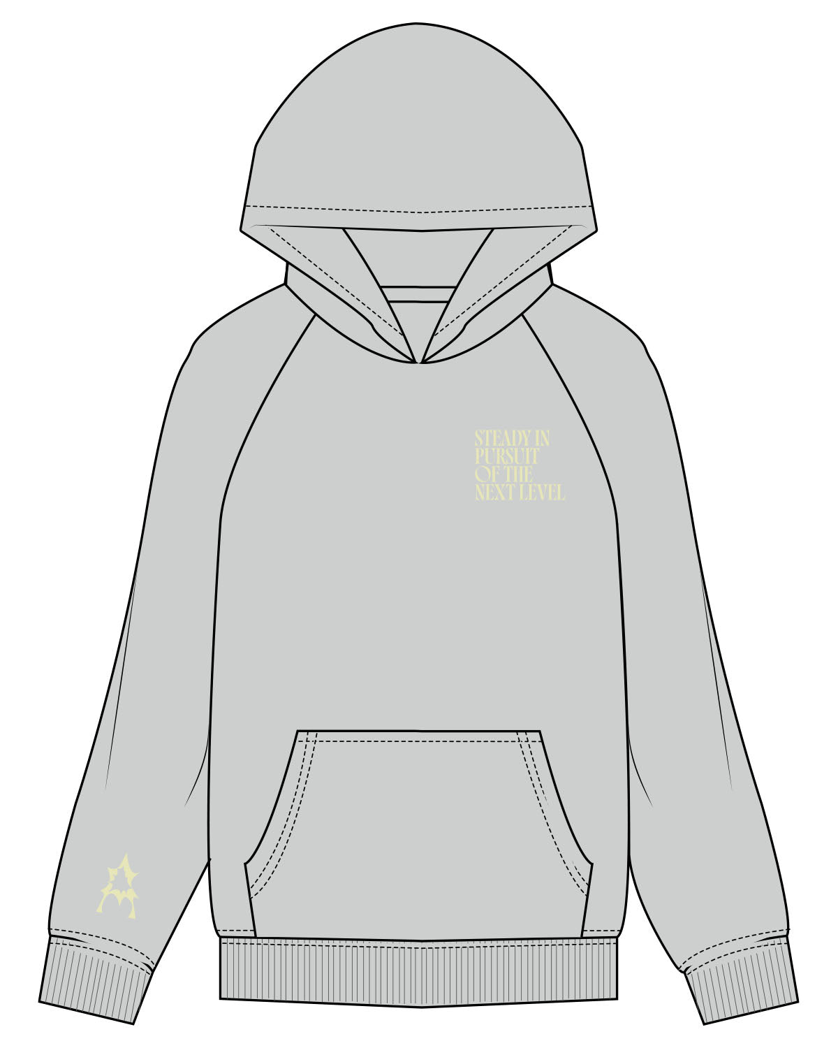 The Womens Hoodie - Storm - Activate House - Left Chest Stacked & Right Wrist - Printed - Light Green