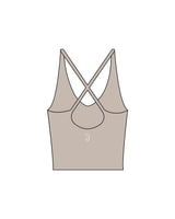 The Sporty Strappy Tank - Light Brown - Team Sculpted - Center Chest Logo & Center Back - Printed - White