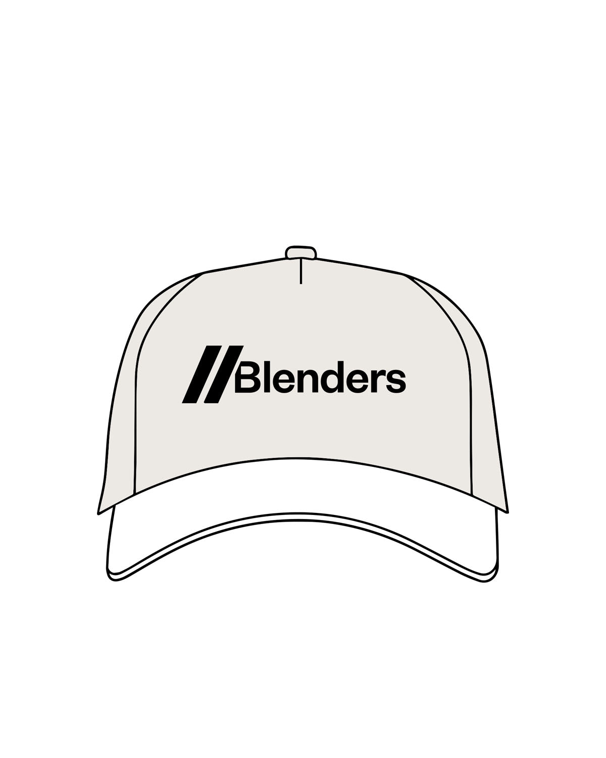 The Foam Trucker Hat - Bone - Blenders - Center Crown - Embroidered - Black