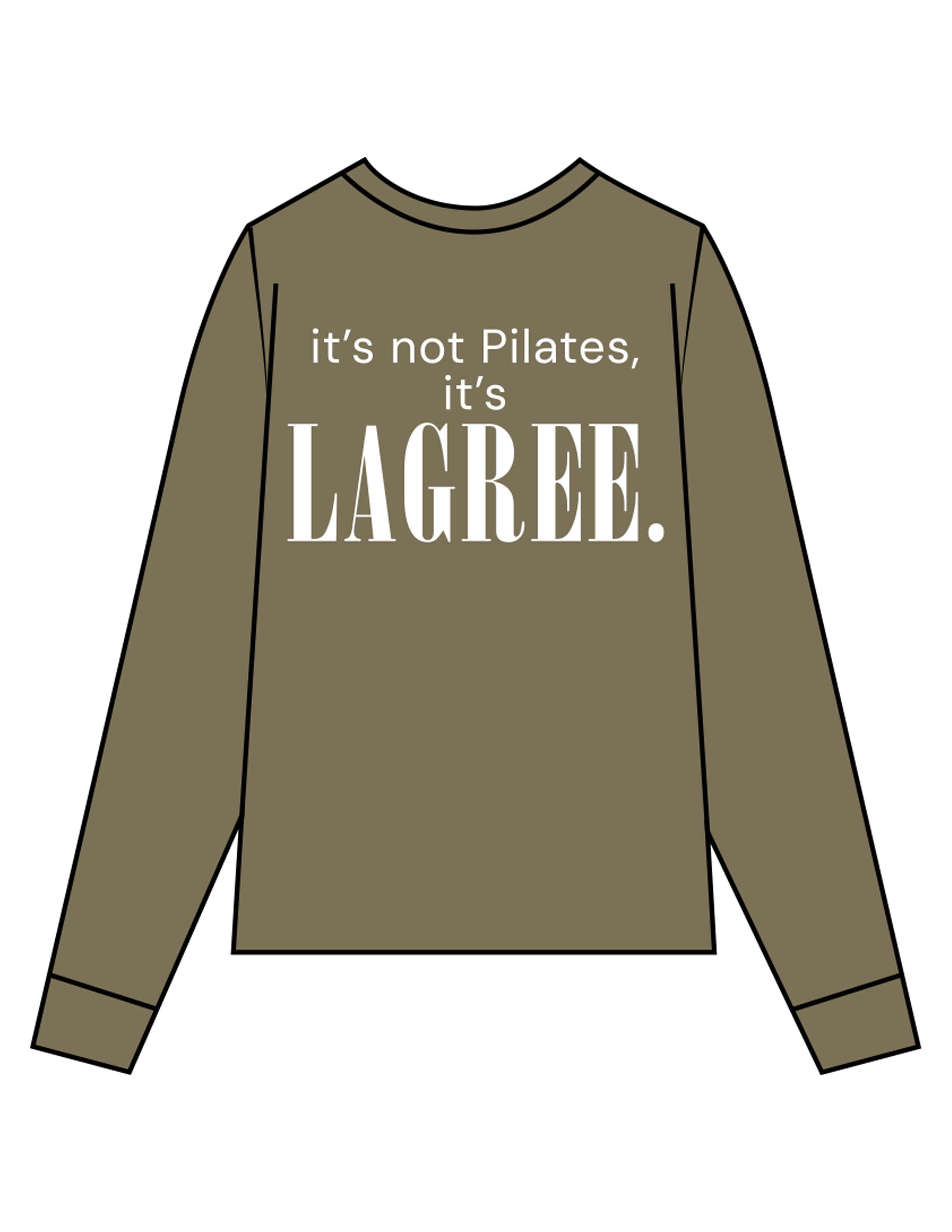 The Mens Long Sleeve - Army - Studio 205 - Chest Stacked & Back Stacked - Printed - White
