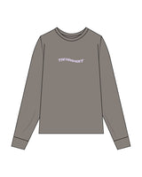 The Womens Heavyweight Long Sleeve - Washed Gray - The Mvmt by Amanda - Center Chest & Back Stacked Wavy - Printed - Full Color