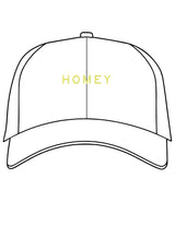 The Dad Hat - White - Whit At Home - Center Crown "HOMEY" - Embroidered - Lime
