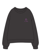The Womens Crewneck - Washed Black - 513 Lagree - Left Chest Stacked & Center Back Stacked - Printed - Full color